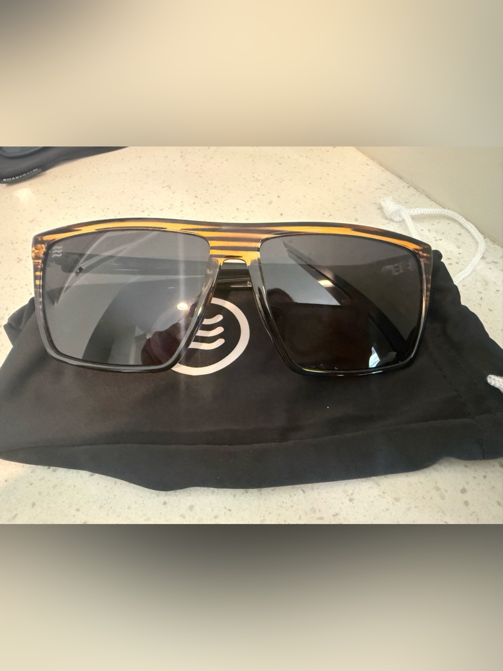 Neven Tortoiseshell Oversized Square Sunglasses - Black Lenses